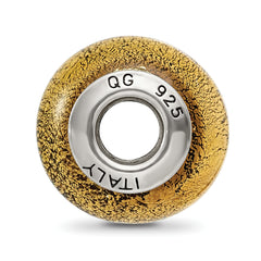 Sterling Silver 925 Murano Glass Bead with Champagne Yellow Antique Finish Elegant Design