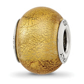 Sterling Silver Reflections Champange Yellow Italian Murano Bead