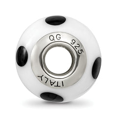 Sterling Silver 925 Murano Glass Bead with Antiqued Finish Elegant Design