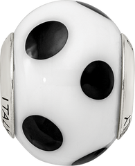 Sterling Silver 925 Murano Glass Bead with Antiqued Finish Elegant Design