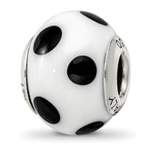 Sterling Silver Reflections White/Black Italian Murano Bead