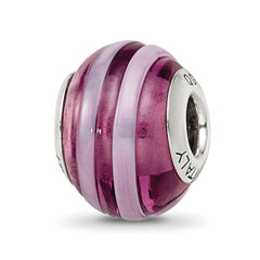 Sterling Silver Reflections Purple/Pink Italian Murano Bead