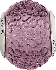 Sterling Silver 925 Murano Glass Bead with Antiqued Finish Elegant Purple Design