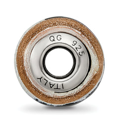 Sterling Silver 925 Murano Glass Bead with Antiqued Finish Elegant Design
