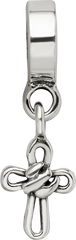 Sterling Silver 925 Reflections Cross Dangle Bead with Polished Finish