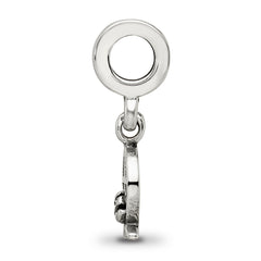 Sterling Silver 925 Ichthus Dangle Bead with Polished Finish Solid Design