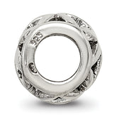 Sterling Silver 925 Floral Cut-Out Bali Bead with Antique Finish