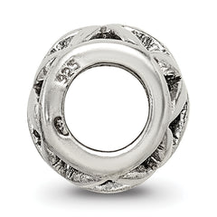 Sterling Silver 925 Floral Cut-Out Bali Bead with Antique Finish