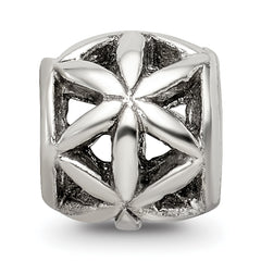 Sterling Silver 925 Floral Cut-Out Bali Bead with Antique Finish