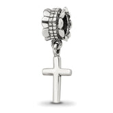 Sterling Silver Reflections Plain Cross Dangle Bead