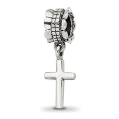 Sterling Silver Reflections Plain Cross Dangle Bead