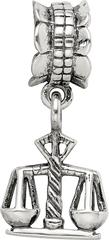 Sterling Silver 925 Justice Dangle Bead with Antiqued Finish