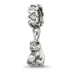 Sterling Silver Reflections Kitten with Ball Dangle Bead