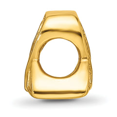 Sterling Silver Gold-Plated Awareness Ribbon Bead with Polished Finish