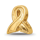Sterling Silver Gold-plated Reflections Awareness Ribbon Bead