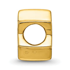 Sterling Silver Gold-Plated Star of David Bead with Polished Finish and Timeless Symbolism