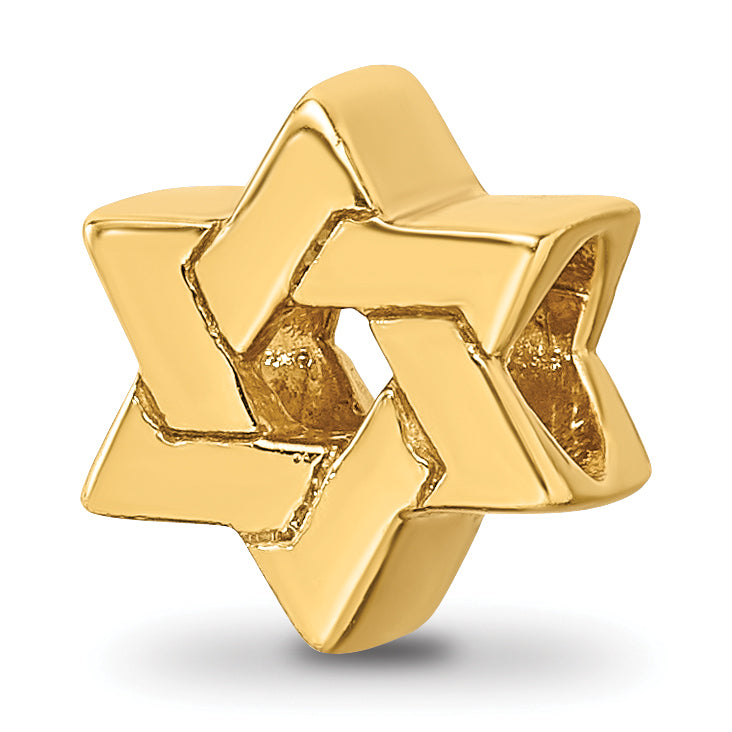 Sterling Silver Gold-plated Reflections Star of David Bead