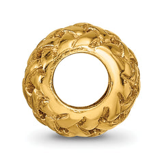Sterling Silver 925 Gold-Plated Basketweave Bali Bead Polished, Handcrafted Elegance