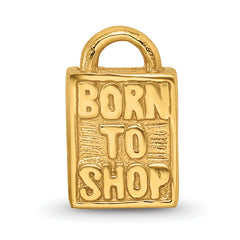 Sterling Silver Gold-Plated Born to Shop Bead with Polished Finish