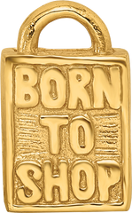 Sterling Silver Gold-Plated Born to Shop Bead with Polished Finish