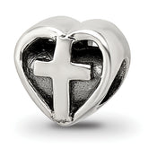 Sterling Silver Reflections Kids Heart w/Cross Bead