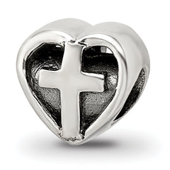 Sterling Silver Reflections Kids Heart w/Cross Bead