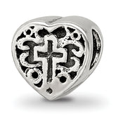 Sterling Silver Reflections Kids Heart w/Cross and Scroll Bead