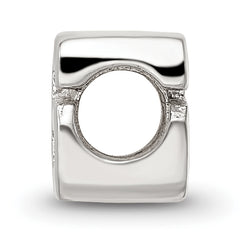 Sterling Silver 925 Kids Number 6 Bead with Polished Finish Solid Design