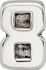 Sterling Silver 925 Kids Number 8 Bead with Polished Finish