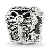Sterling Silver Reflections Butterfly w/CZ Bali Bead