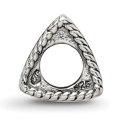 Sterling Silver 925 Trilogy Bead with Anchor Cross Heart Antiqued Finish