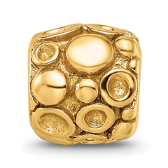 Sterling Silver Gold-Plated Bali Bead with Polished Dots Design