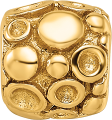 Sterling Silver Gold-Plated Bali Bead with Polished Dots Design