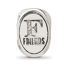 Sterling Silver 925 Antiqued Best Friend Trilogy Oval Bead