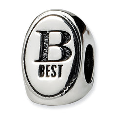 Sterling Silver 925 Antiqued Best Friend Trilogy Oval Bead