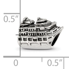 Sterling Silver 925 Antiqued Cruise Ship Bead Solid Themed Jewelry