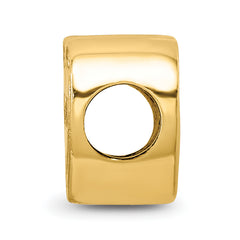 Sterling Silver 925 Gold-Plated Mom Heart Bead with Polished Finish