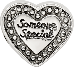 Sterling Silver 925 Antiqued Bead for Someone Special Solid Cast Design