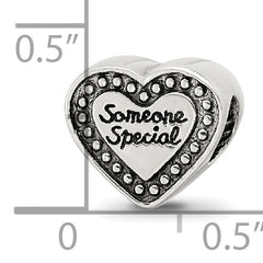 Sterling Silver 925 Antiqued Bead for Someone Special Solid Cast Design