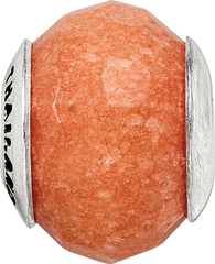 Sterling Silver 925 Bead with Green Quartz Stone Polished Finish