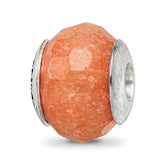 Sterling Silver Reflections Peach Quartz Stone Bead