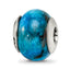 Sterling Silver Reflections Blue Crazy Lace Agate Stone Bead