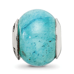 Sterling Silver Aventurine Stone Bead with Cracked Blue Finish Polished Elegant Craftsmanship