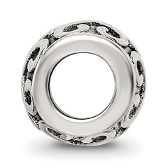 Sterling Silver 925 Antiqued Scroll Bali Bead Solid Casted Elegant Design