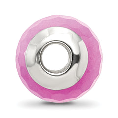 Sterling Silver 925 Fuschia Quartz Bead with Polished Finish Elegant Design