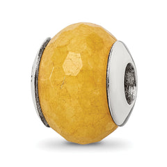 Sterling Silver Reflections Yellow Quartz Stone Bead