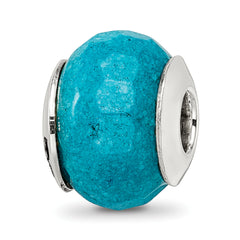 Sterling Silver Reflections Faceted Blue Quartz Stone Bead