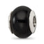 Sterling Silver Reflections Black Agate Stone Bead