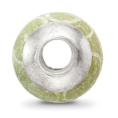 Sterling Silver 925 Jade Stone Bead with Polished Finish