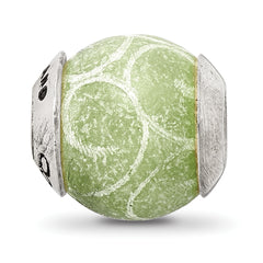 Sterling Silver 925 Jade Stone Bead with Polished Finish